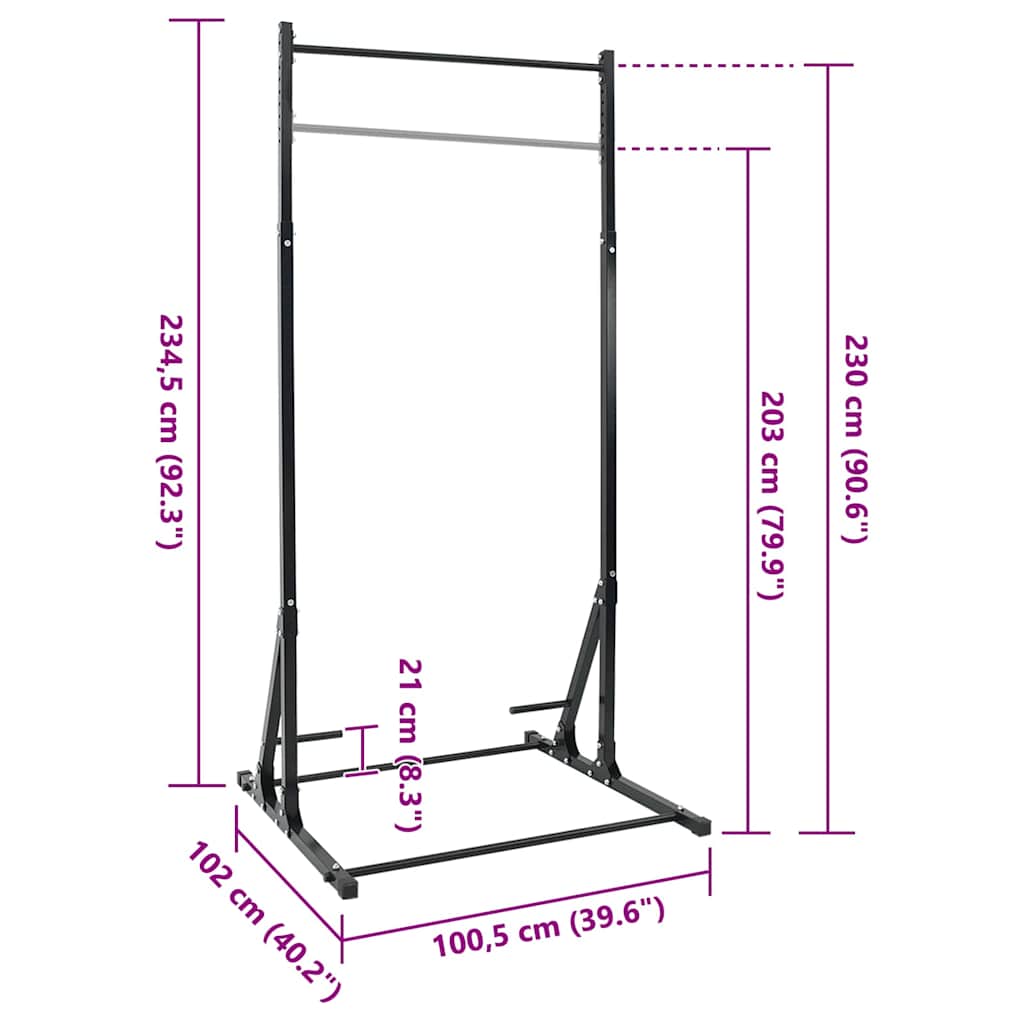Stazione per Pull-Up Nero 100,5 x 102 x 234,5 cm
