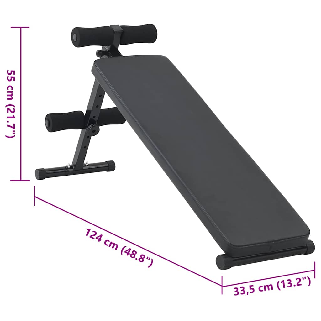 Panca per addominali Nero 124 x 33,5 x 55 cm