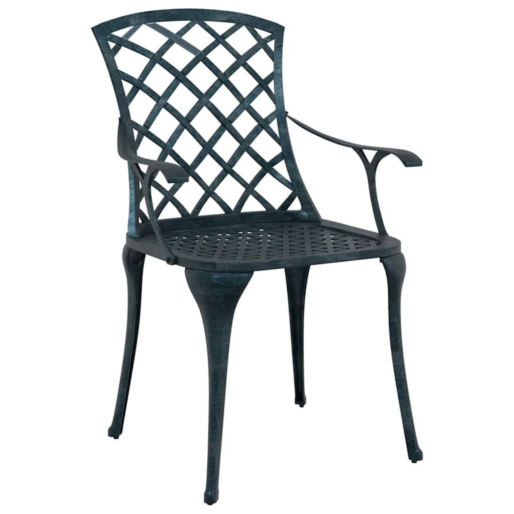 Sedia da Giardino 4 pz Verde Alluminio