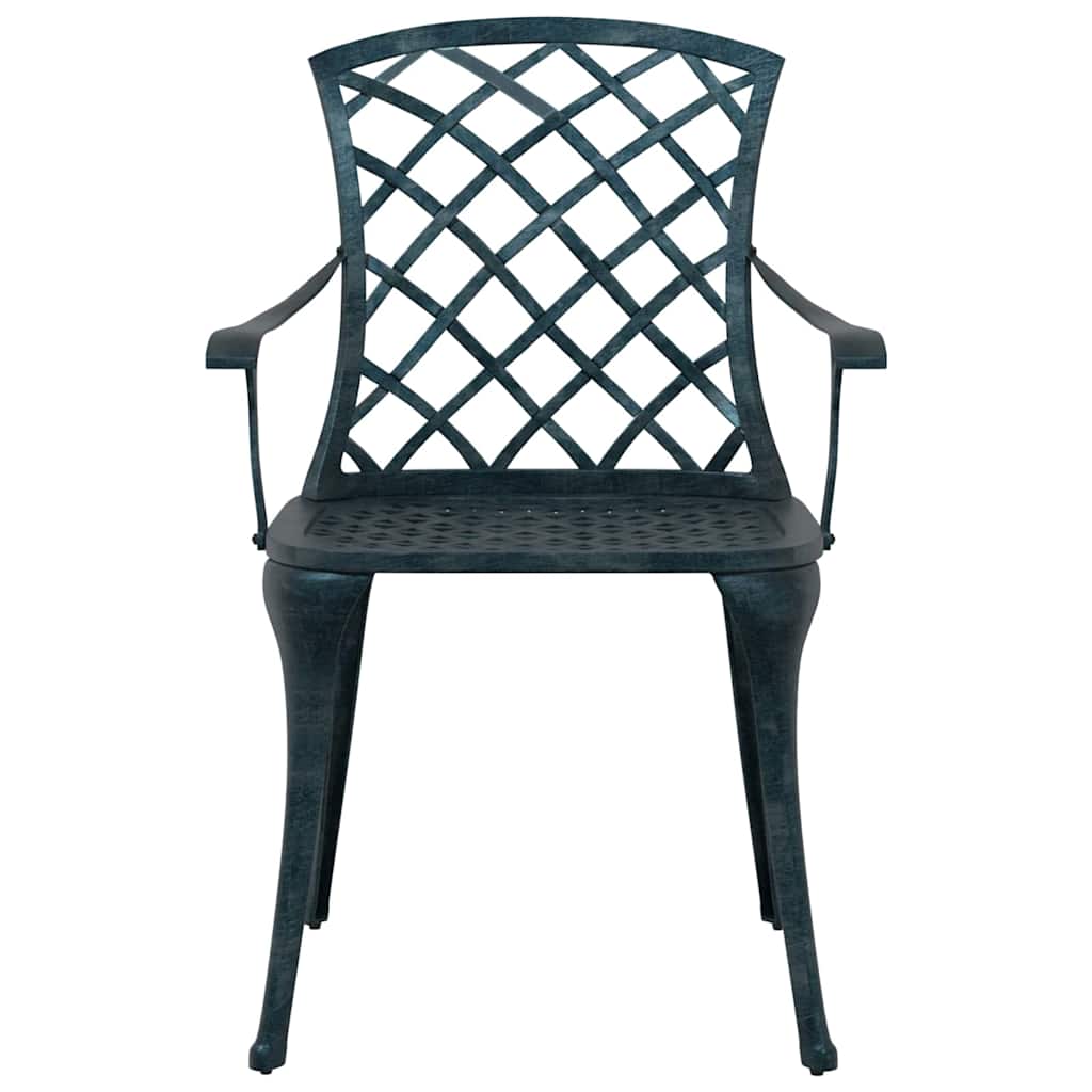 Sedia da Giardino 4 pz Verde Alluminio
