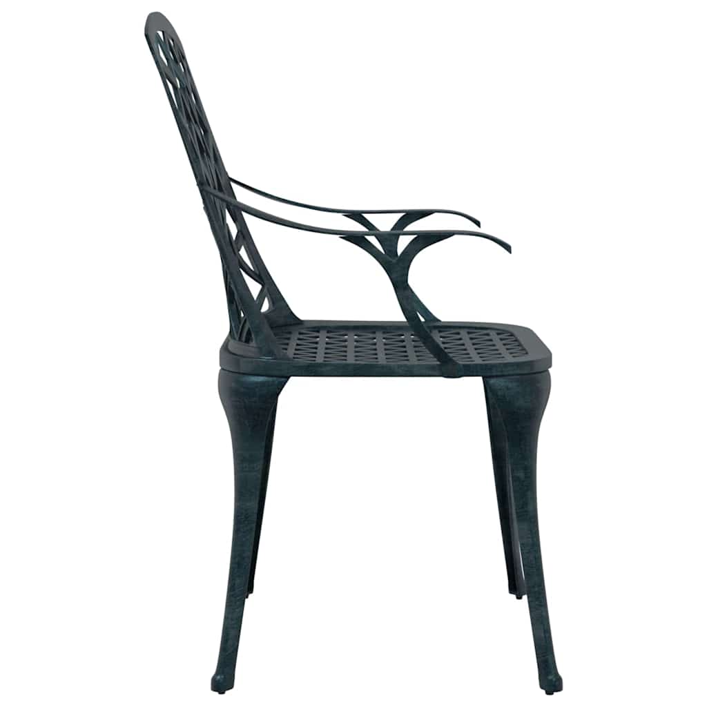 Sedia da Giardino 4 pz Verde Alluminio
