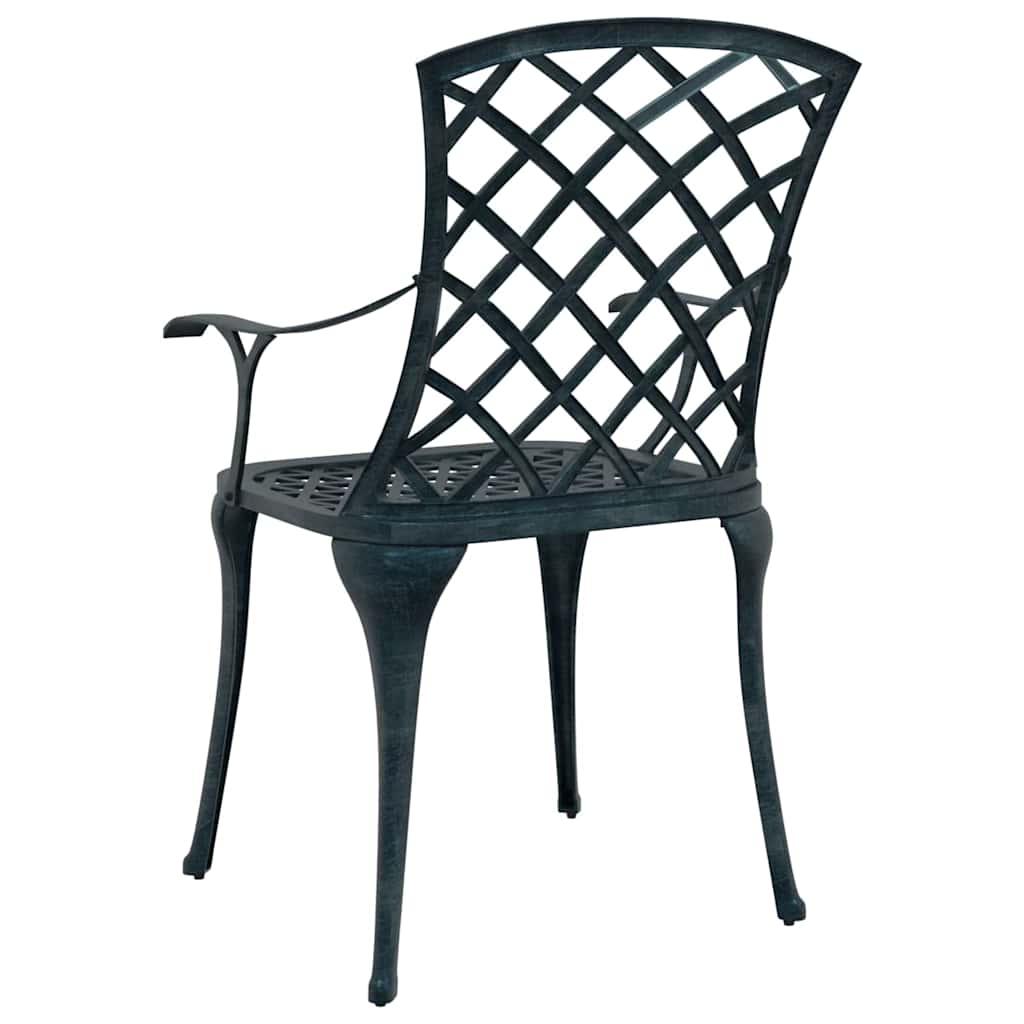 Sedia da Giardino 4 pz Verde Alluminio