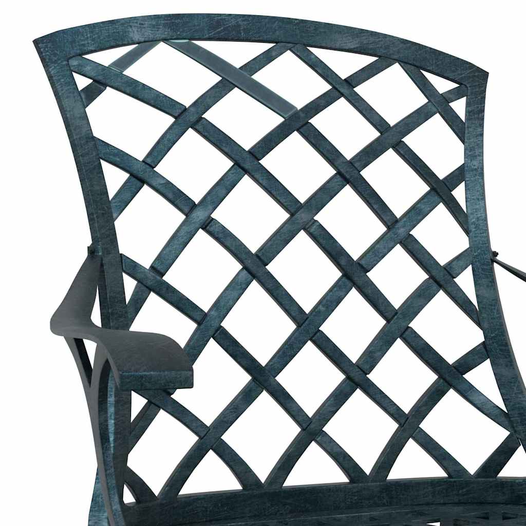 Sedia da Giardino 4 pz Verde Alluminio