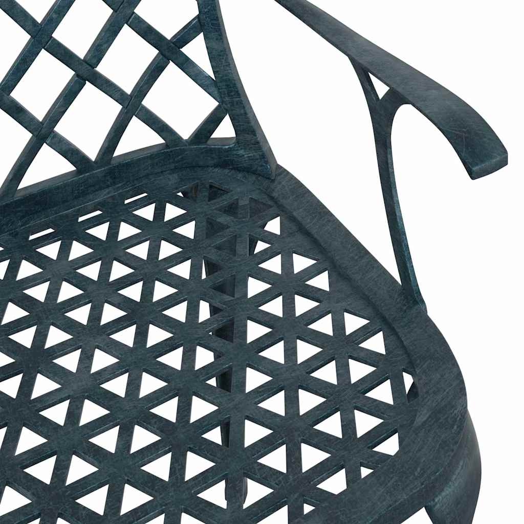 Sedia da Giardino 4 pz Verde Alluminio
