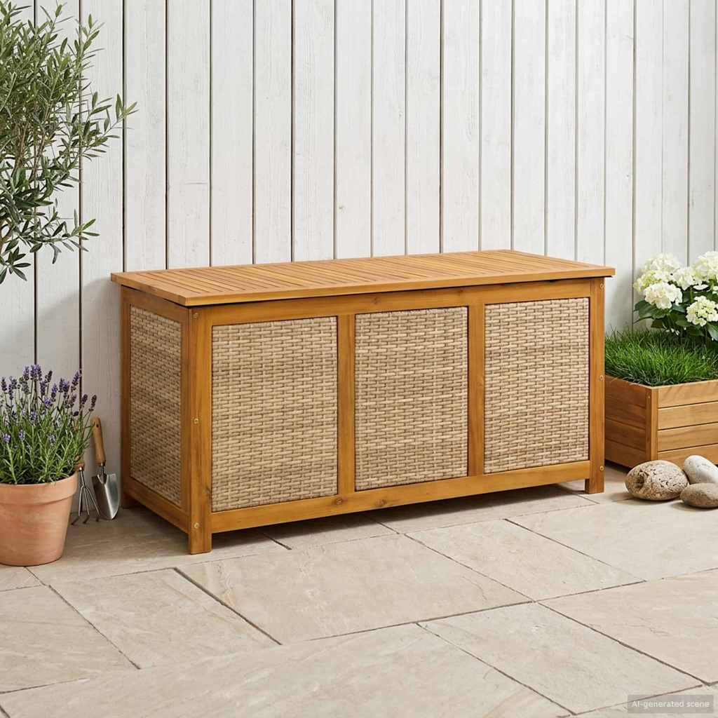 Scatola di Stoccaggio per Giardino 185 L 113 x 50 x 56 cm Beige