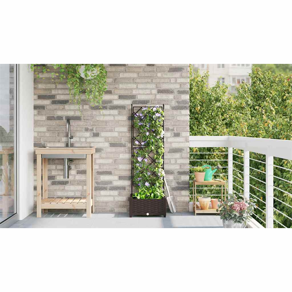 Vaso da giardino Marrone 40 x 40 x 125,5 cm PP