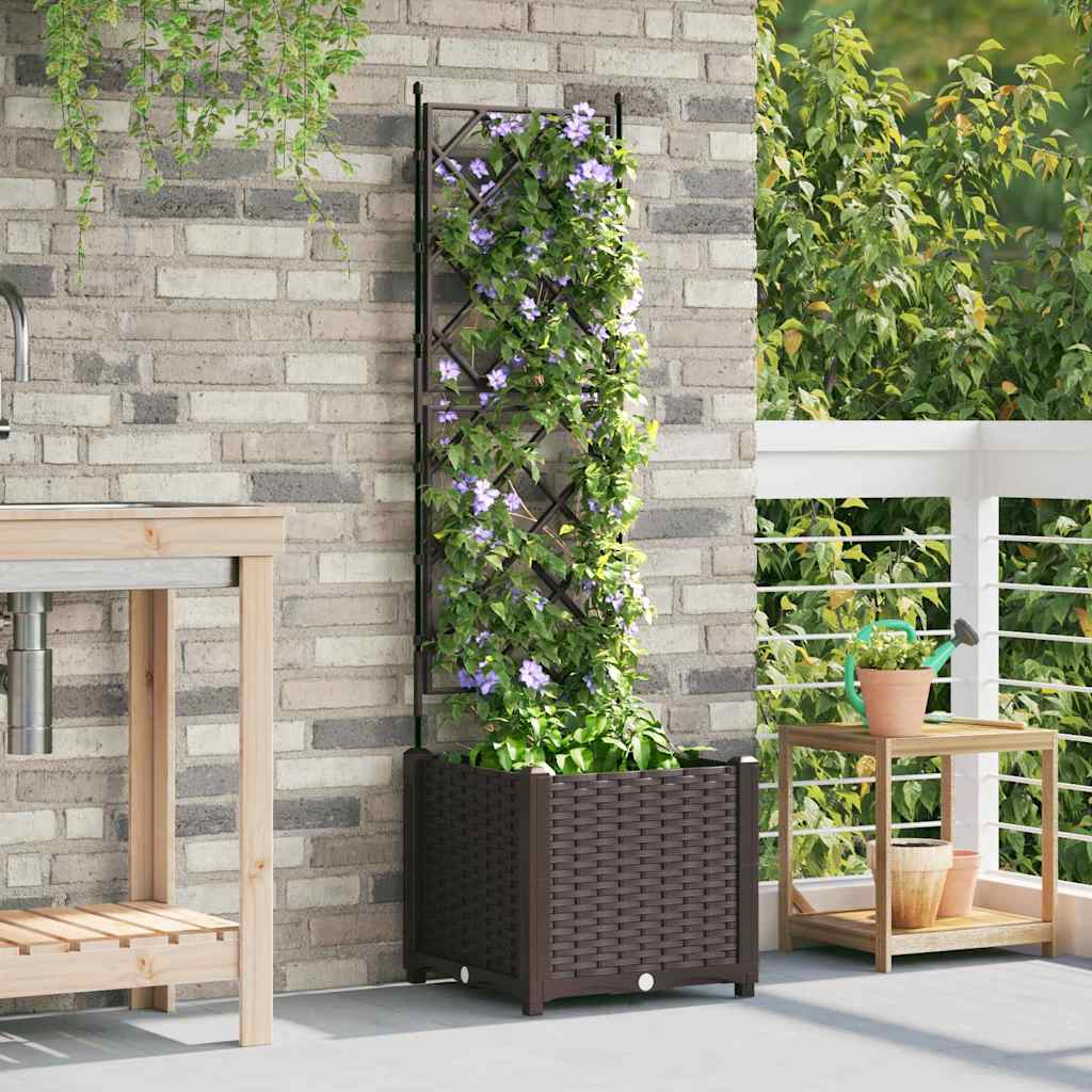 Vaso da giardino Marrone 40 x 40 x 143 cm PP