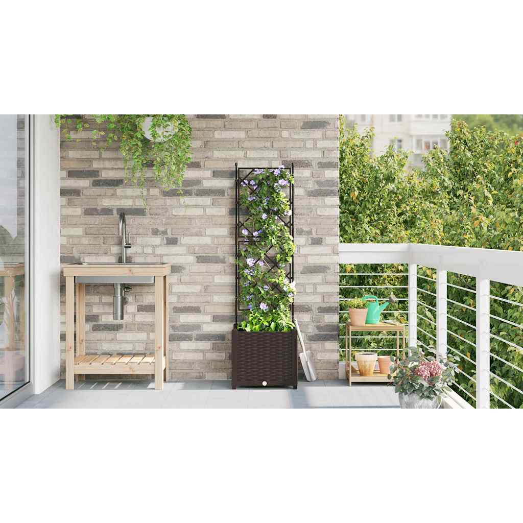 Vaso da giardino Marrone 40 x 40 x 143 cm PP