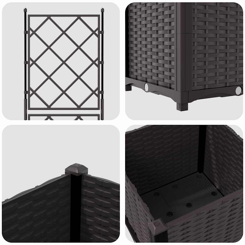 Vaso da giardino Marrone 40 x 40 x 143 cm PP