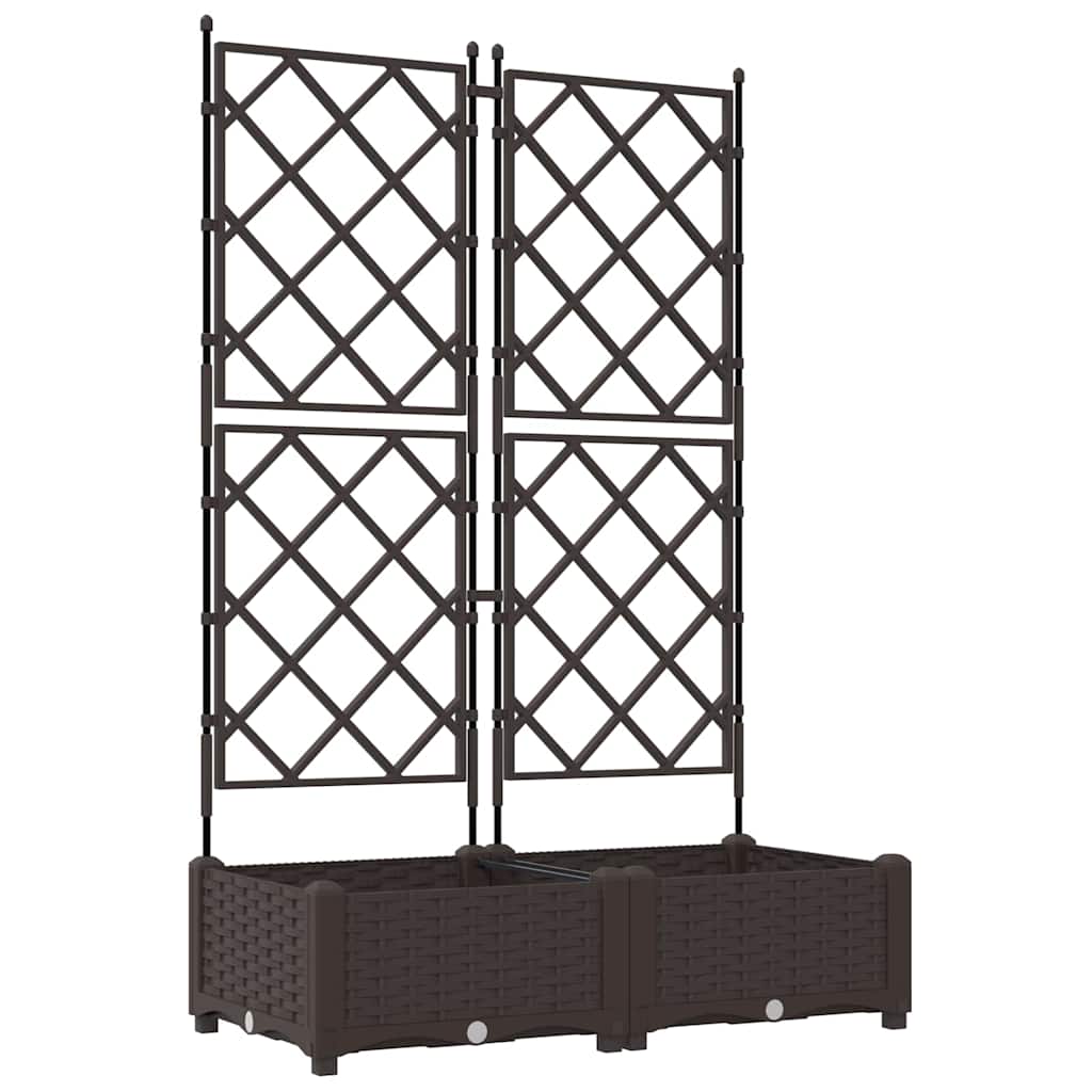 Vaso da giardino 2 pz Marrone 80 x 40 x 125,5 cm PP