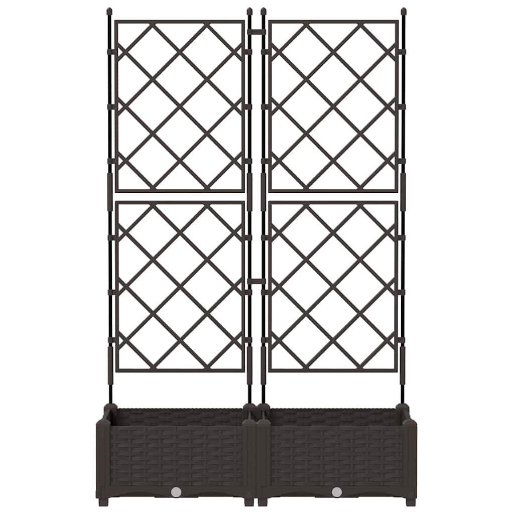 Vaso da giardino 2 pz Marrone 80 x 40 x 125,5 cm PP