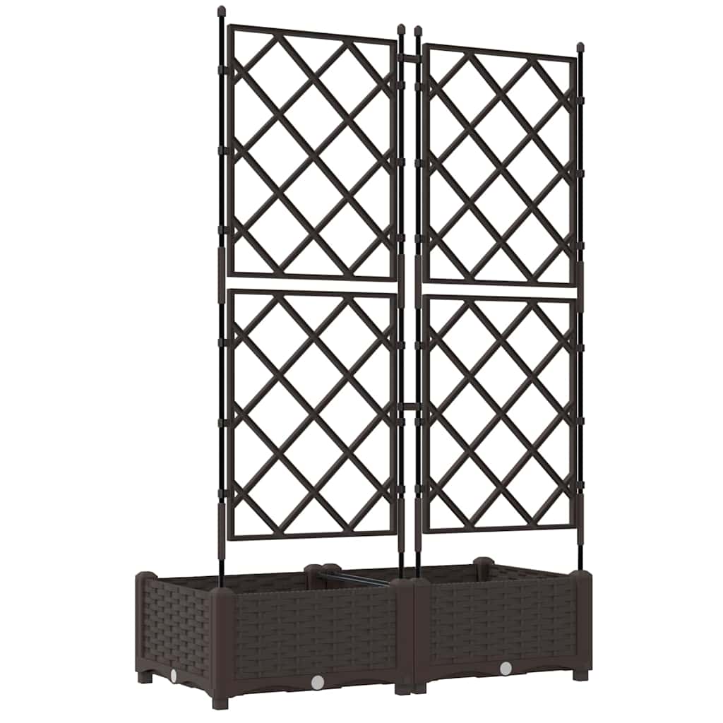 Vaso da giardino 2 pz Marrone 80 x 40 x 125,5 cm PP
