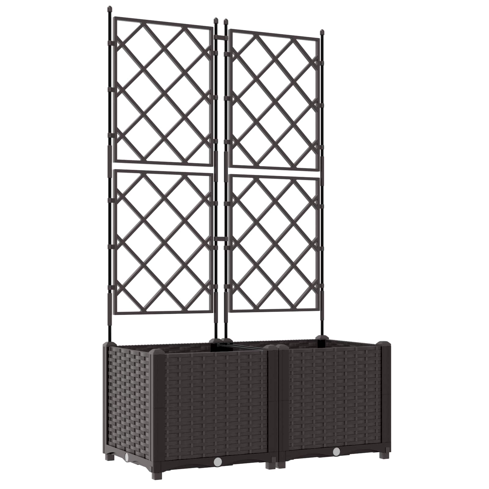 Vaso da giardino 2 pz Marrone 80 x 40 x 143 cm PP