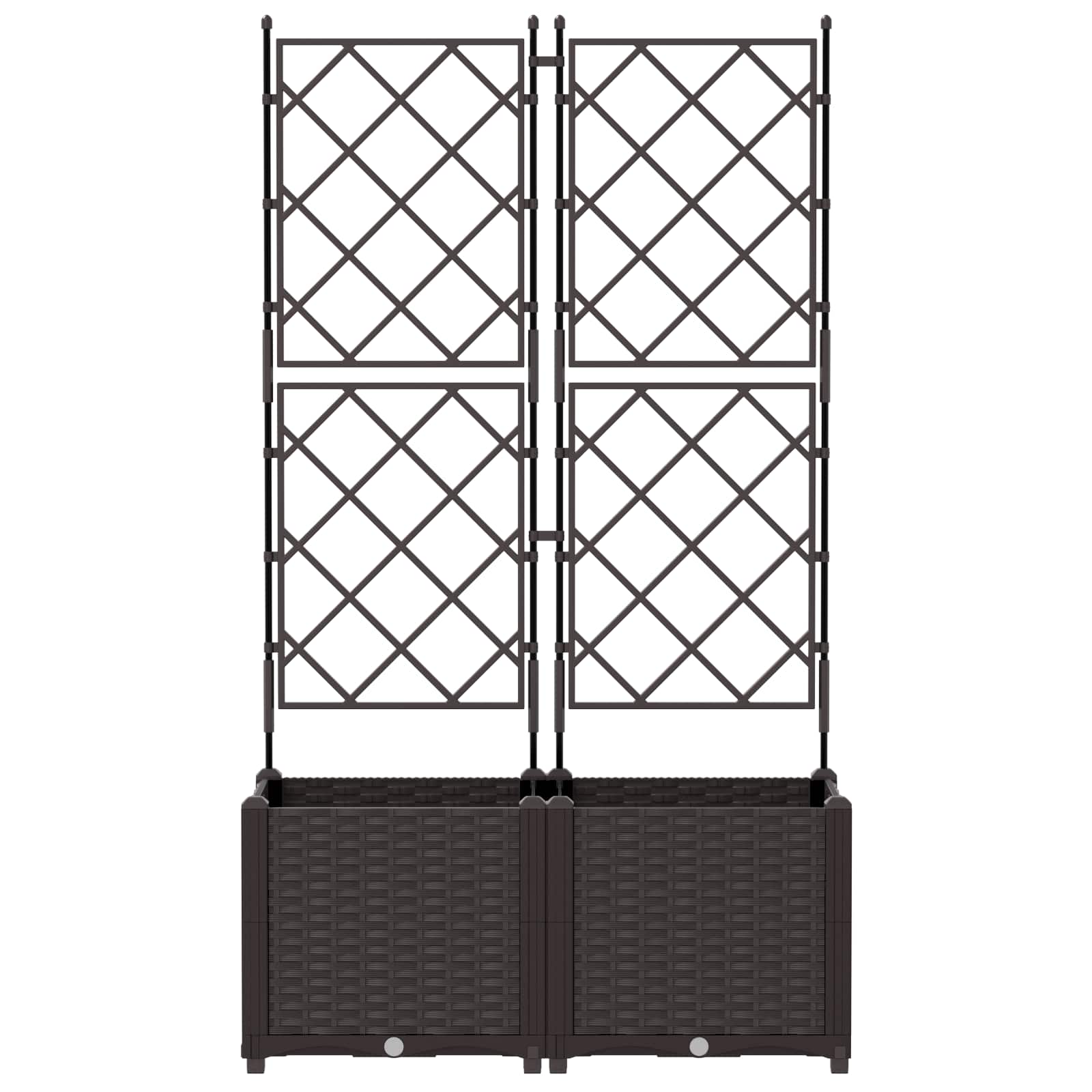Vaso da giardino 2 pz Marrone 80 x 40 x 143 cm PP