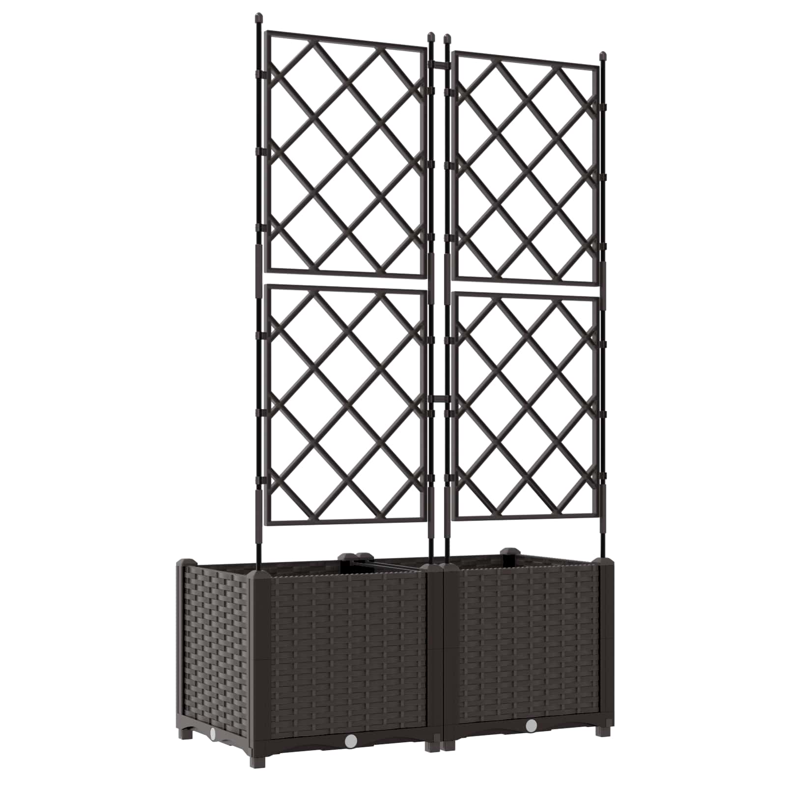 Vaso da giardino 2 pz Marrone 80 x 40 x 143 cm PP