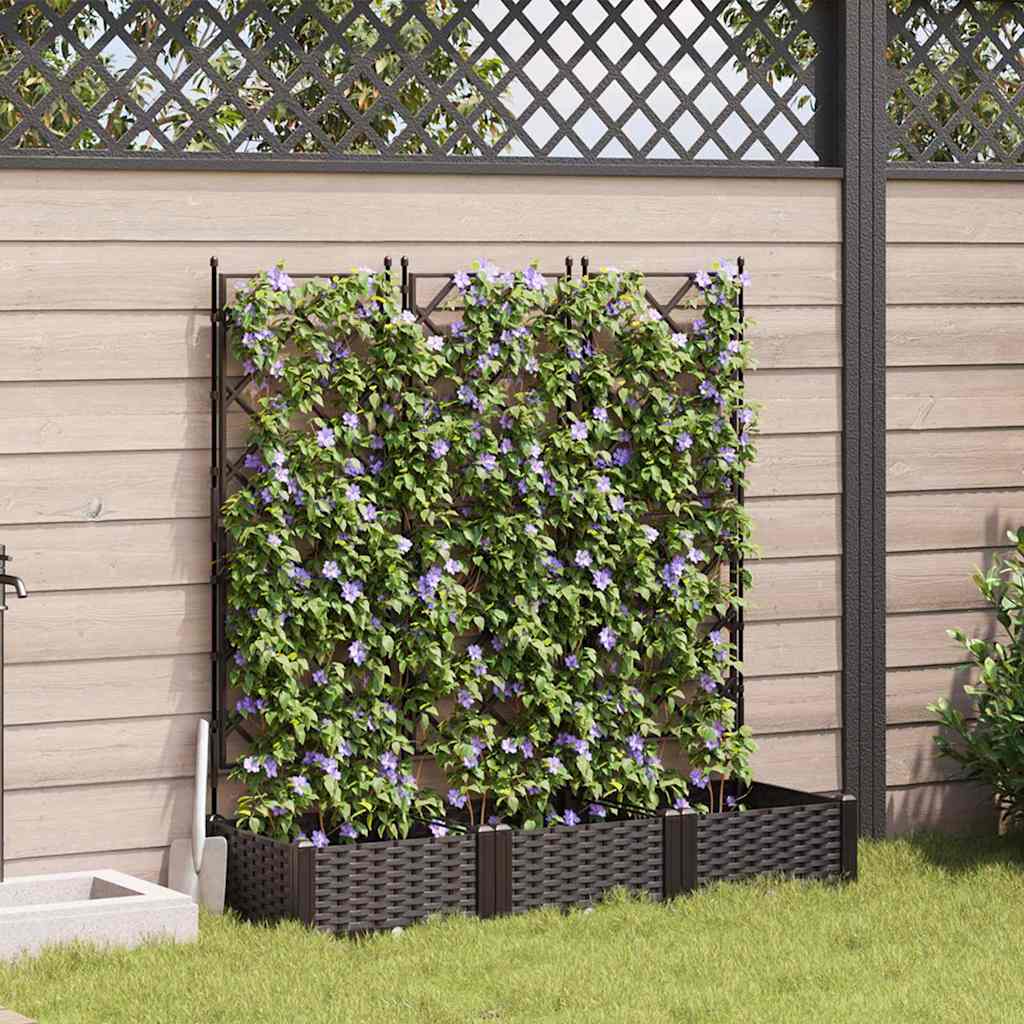 Vaso da giardino 3 pz Marrone 120 x 40 x 125,5 cm PP