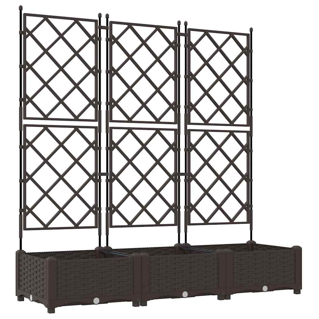 Vaso da giardino 3 pz Marrone 120 x 40 x 125,5 cm PP