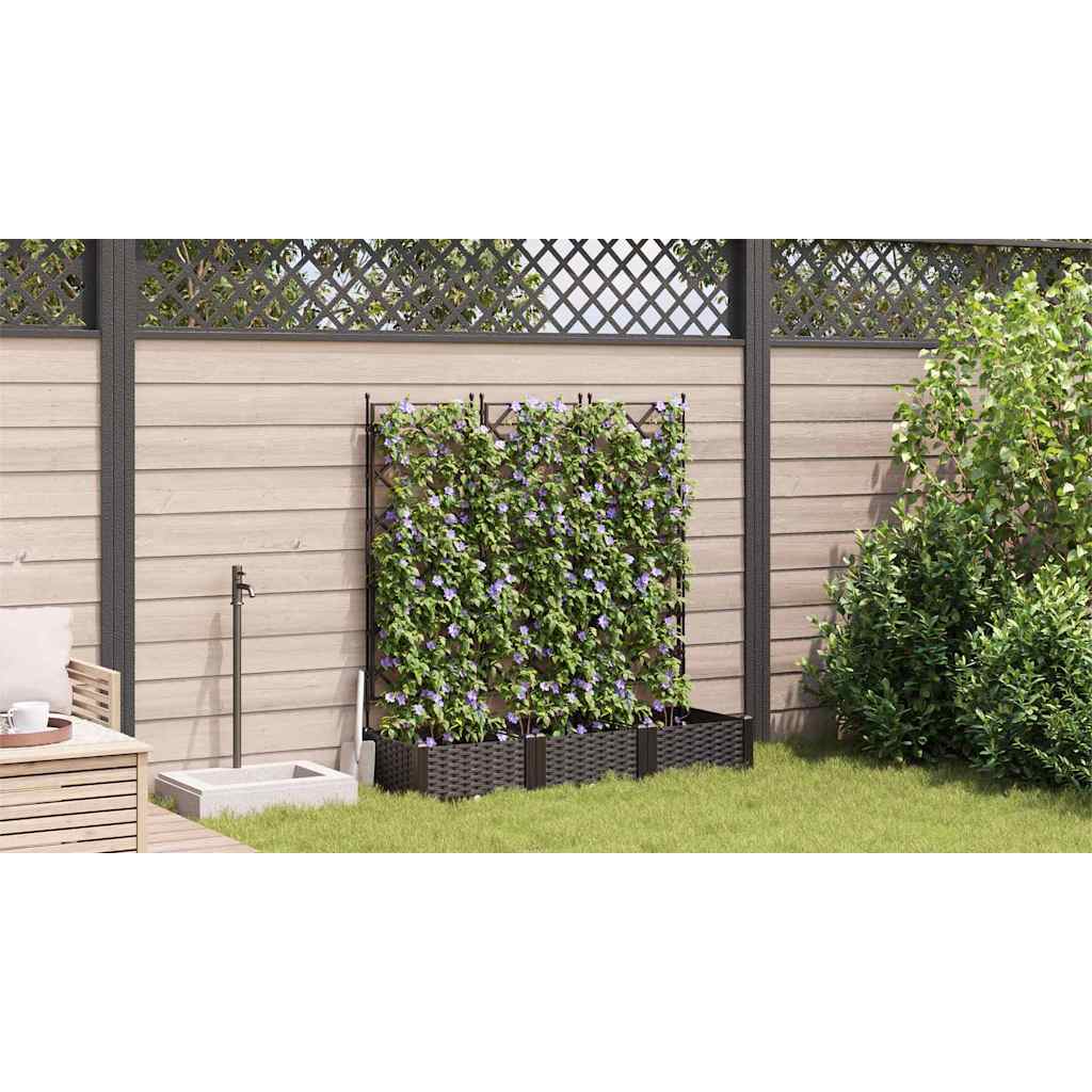 Vaso da giardino 3 pz Marrone 120 x 40 x 125,5 cm PP