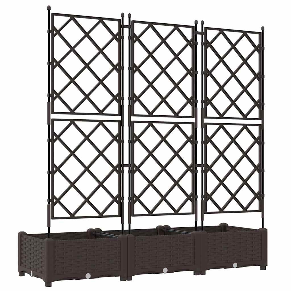 Vaso da giardino 3 pz Marrone 120 x 40 x 125,5 cm PP