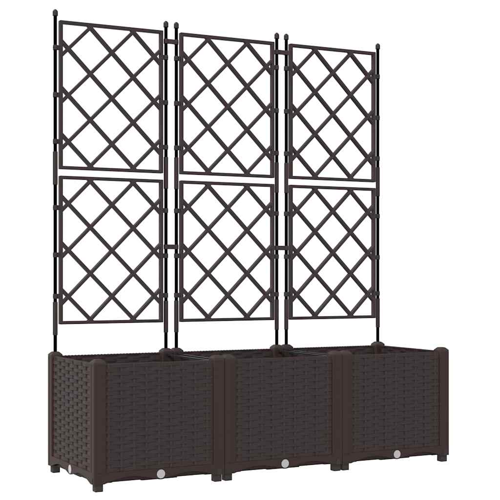 Vaso da giardino 3 pz Marrone 120 x 40 x 143 cm PP