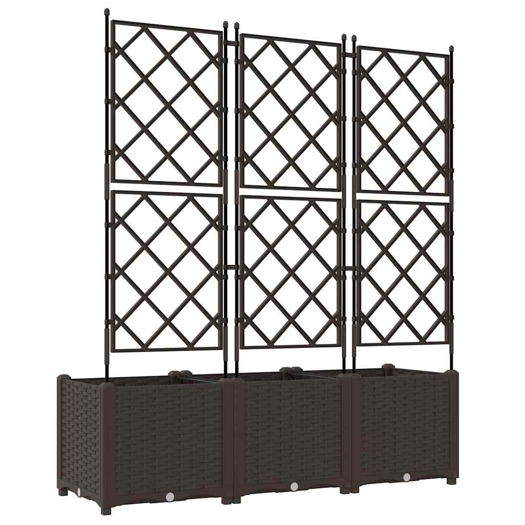 Vaso da giardino 3 pz Marrone 120 x 40 x 143 cm PP