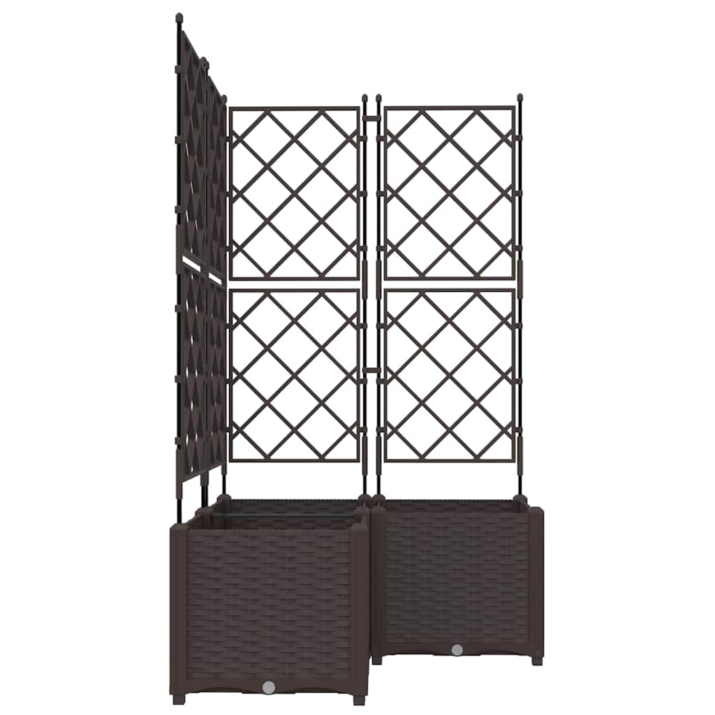 Vaso da giardino 3 pz Marrone 80 x 80 x 143 cm PP