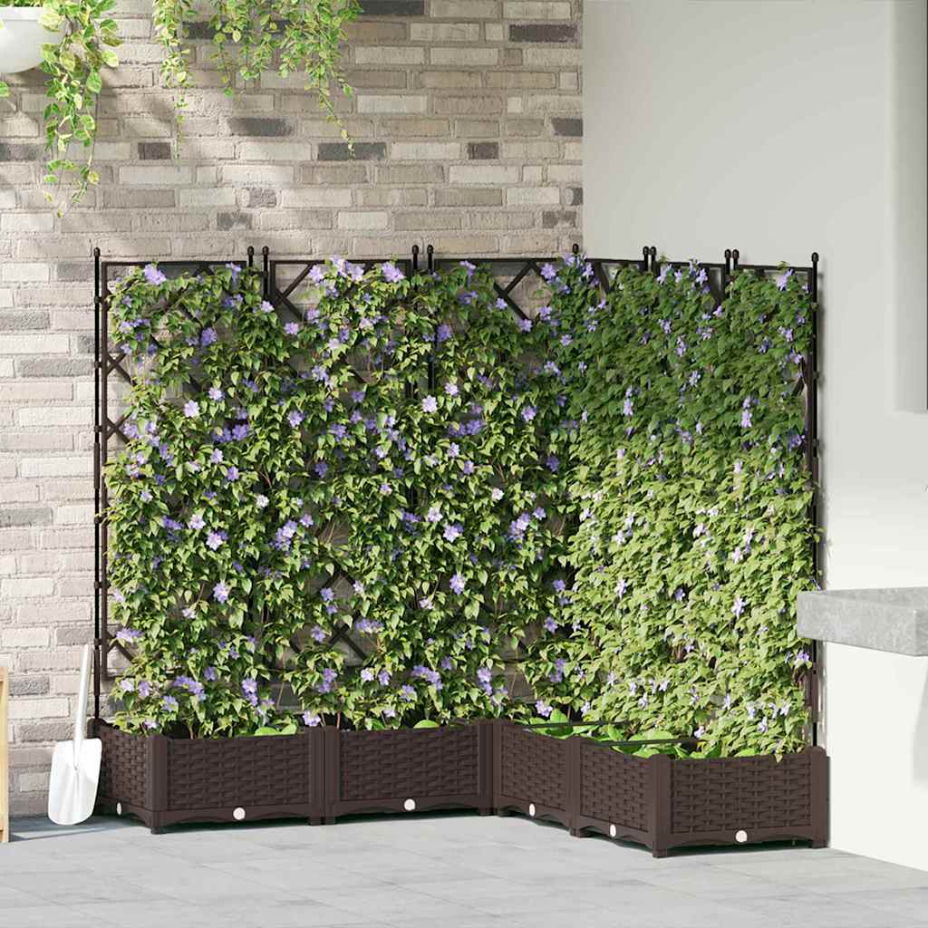 Vaso da giardino 5 pz Marrone 120 x 120 x 125,5 cm PP
