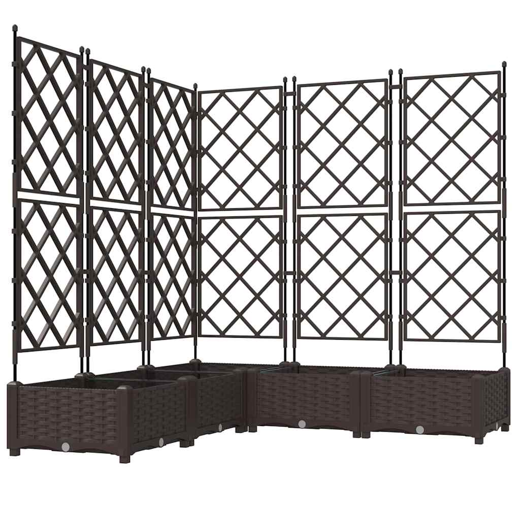 Vaso da giardino 5 pz Marrone 120 x 120 x 125,5 cm PP