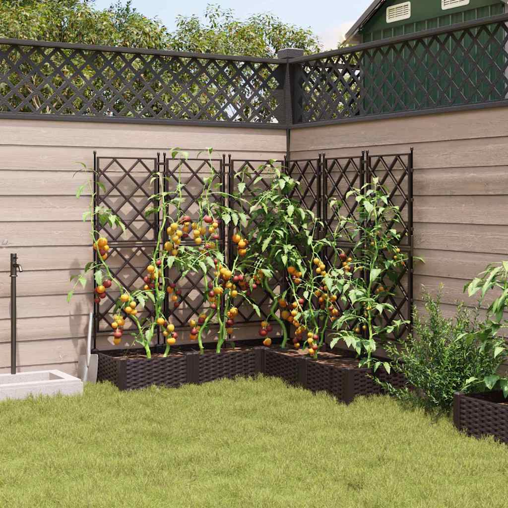 Vaso da giardino 5 pz Marrone 120 x 120 x 125,5 cm PP