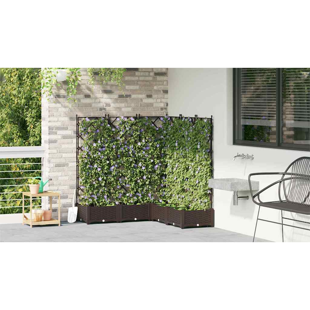 Vaso da giardino 5 pz Marrone 120 x 120 x 125,5 cm PP