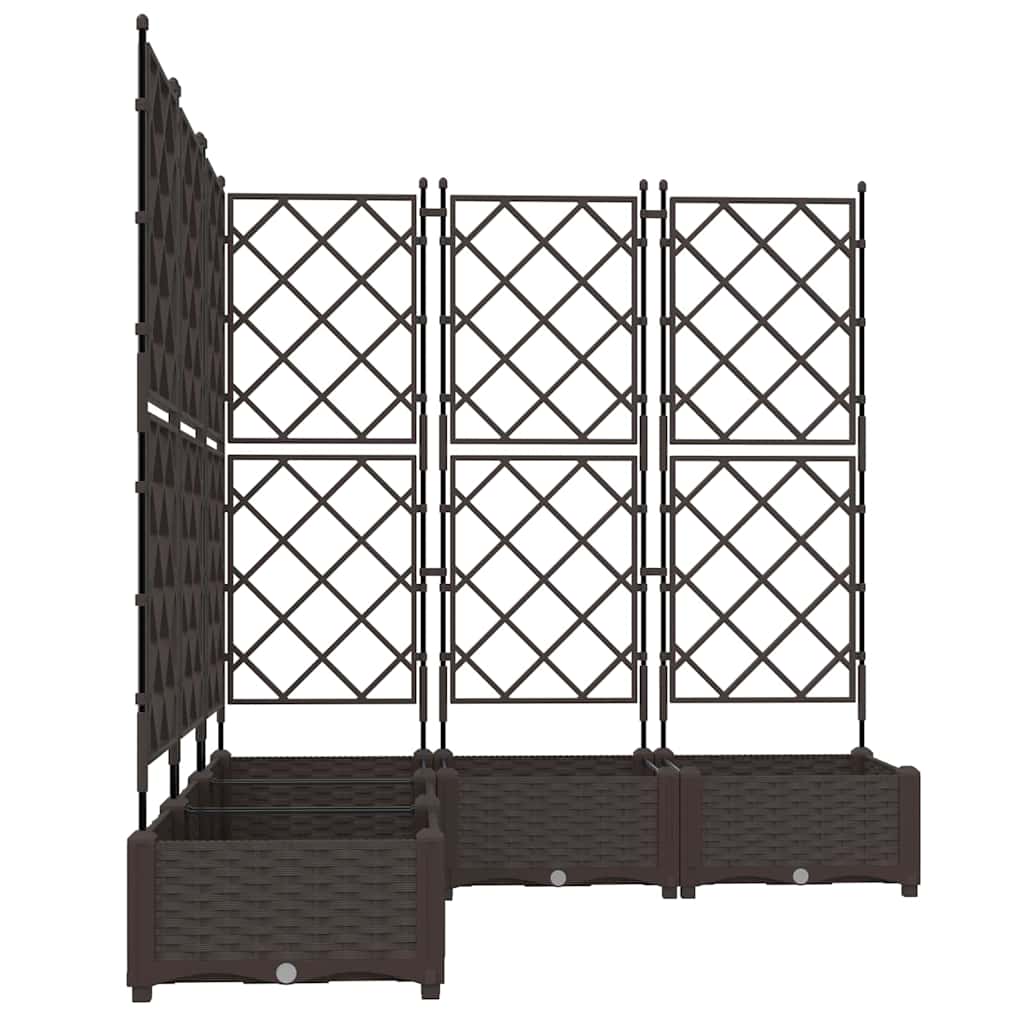 Vaso da giardino 5 pz Marrone 120 x 120 x 125,5 cm PP