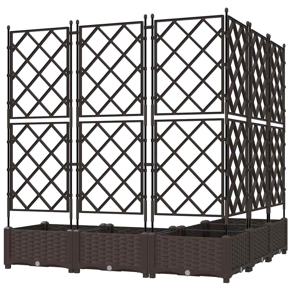 Vaso da giardino 5 pz Marrone 120 x 120 x 125,5 cm PP