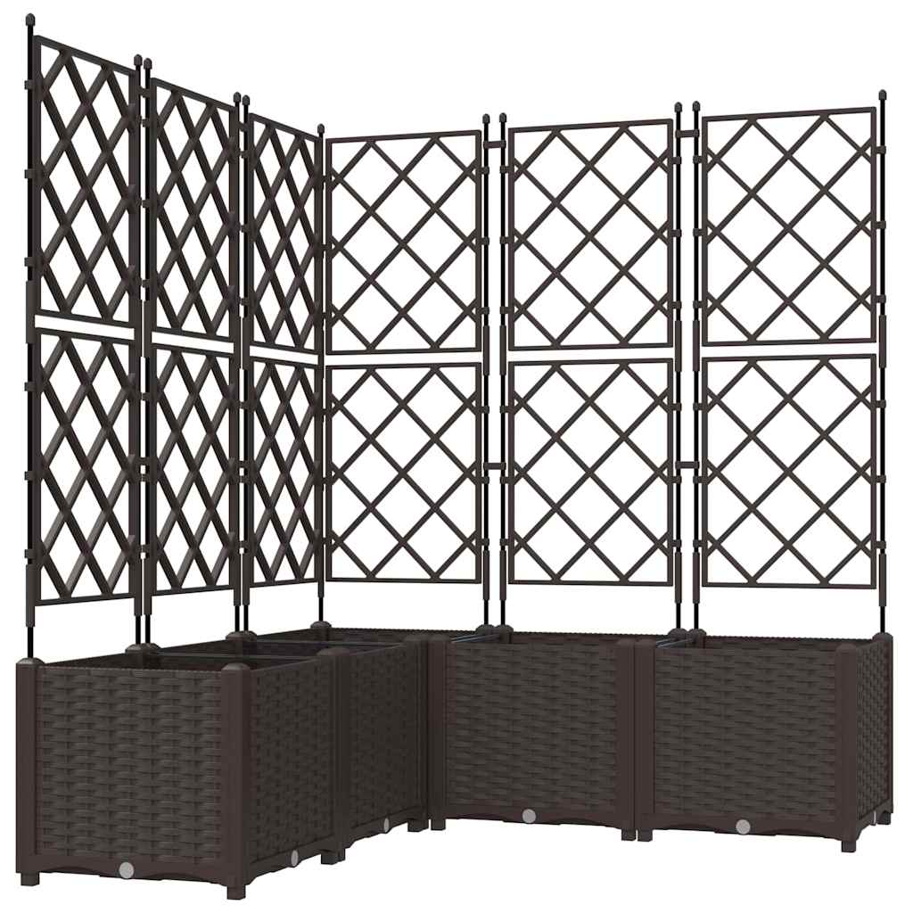 Vaso da giardino 5 pz Marrone 120 x 120 x 143 cm PP
