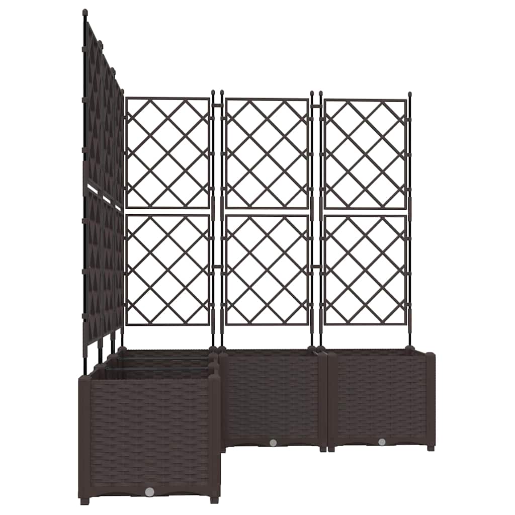 Vaso da giardino 5 pz Marrone 120 x 120 x 143 cm PP