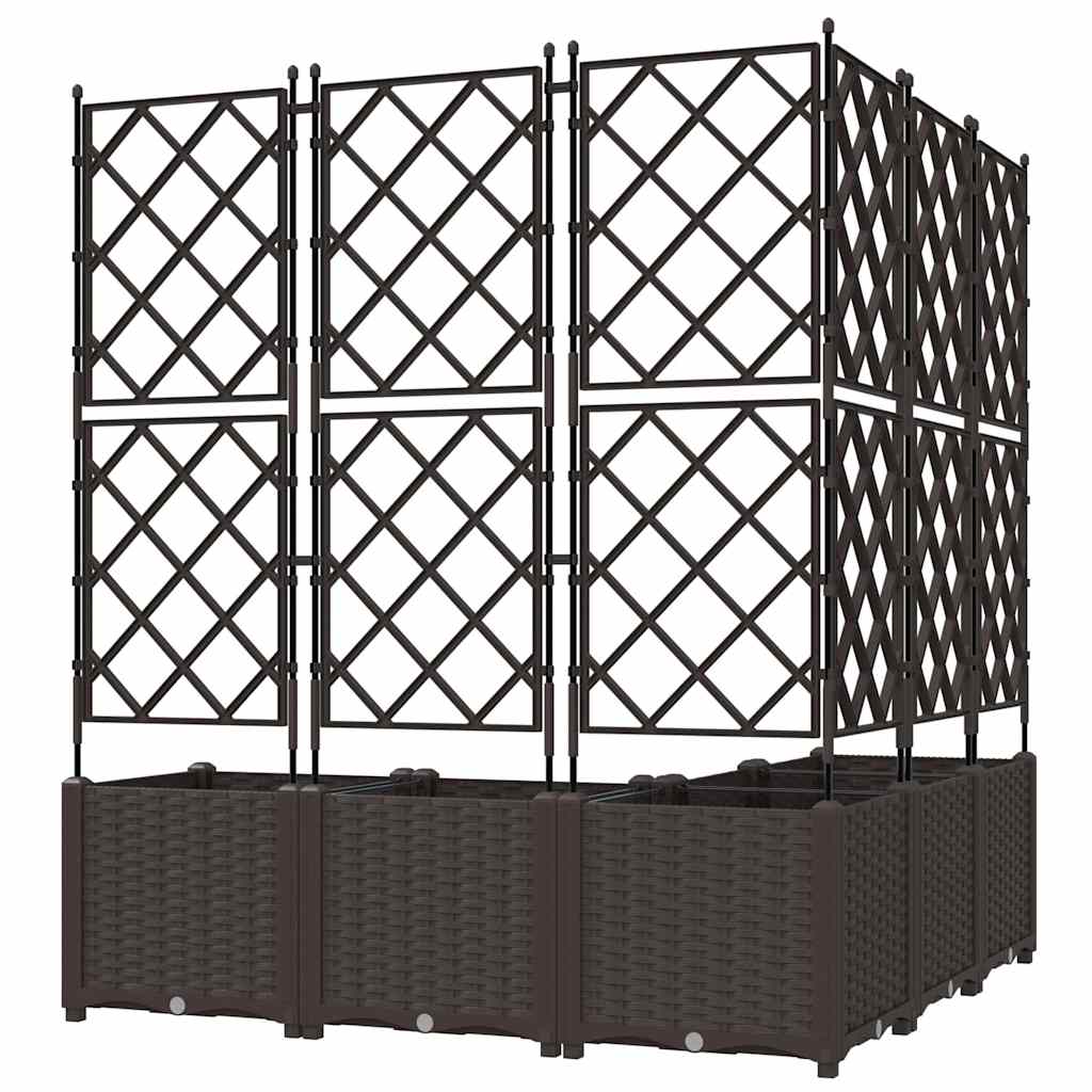 Vaso da giardino 5 pz Marrone 120 x 120 x 143 cm PP