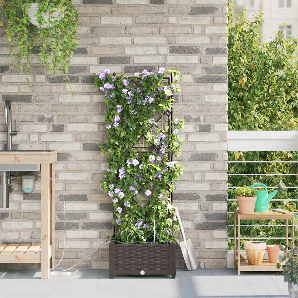 Vaso da giardino Marrone 40 x 40 x 126 cm PP