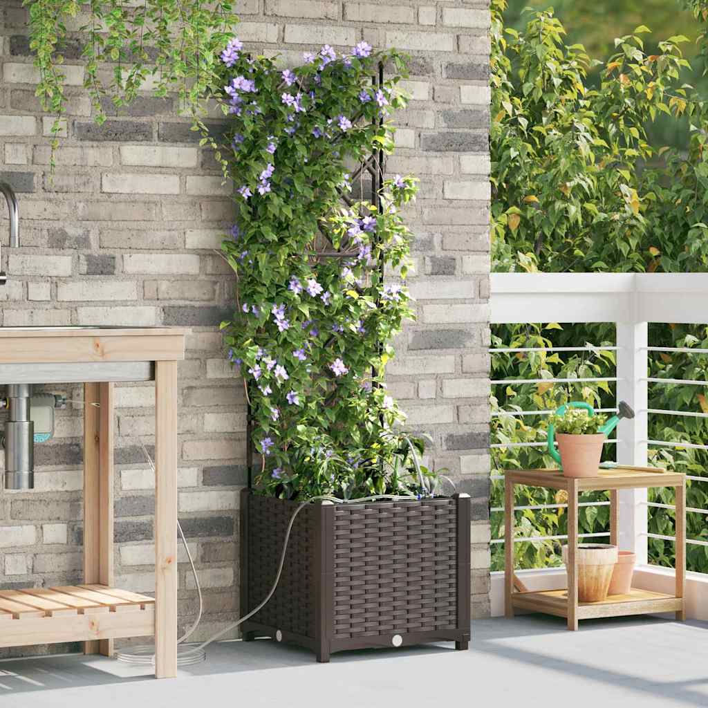 Vaso da giardino Marrone 40 x 40 x 142 cm PP
