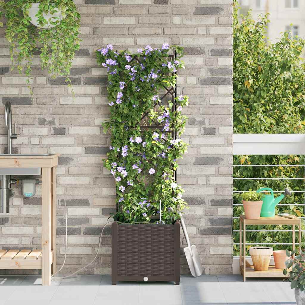 Vaso da giardino Marrone 40 x 40 x 142 cm PP