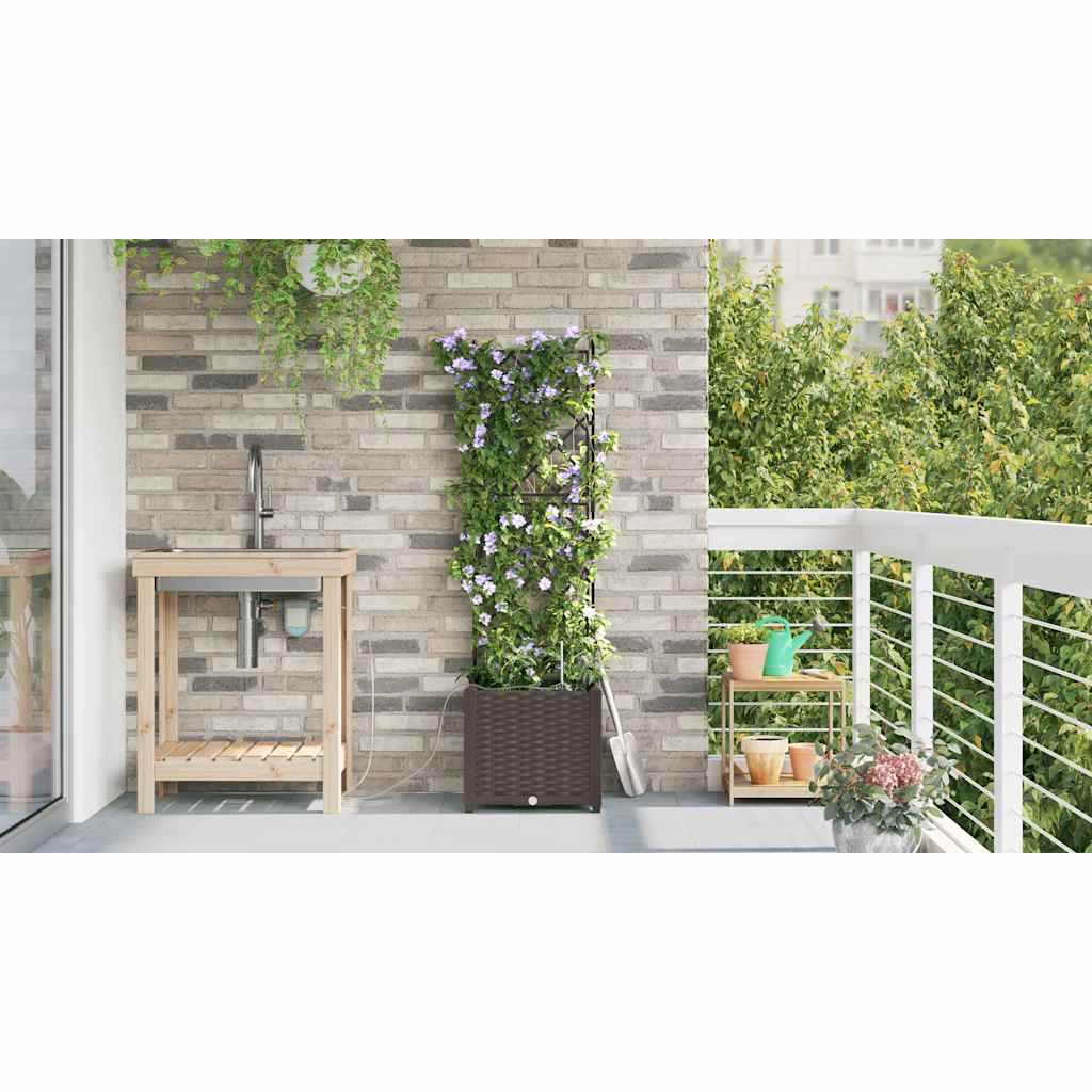 Vaso da giardino Marrone 40 x 40 x 142 cm PP