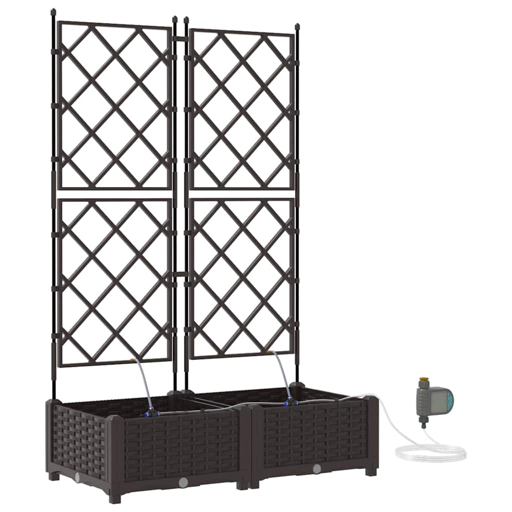 Vaso da giardino 2 pz Marrone 80 x 40 x 126 cm PP