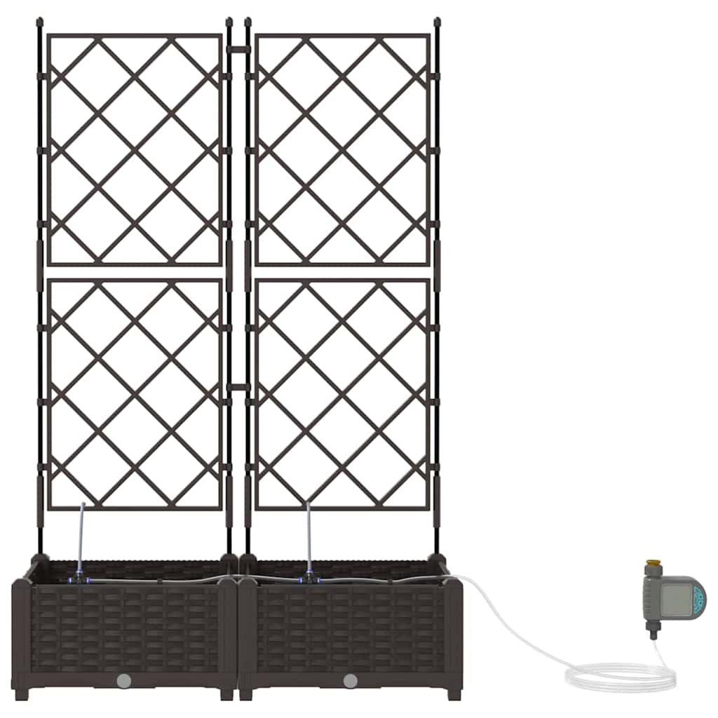 Vaso da giardino 2 pz Marrone 80 x 40 x 126 cm PP