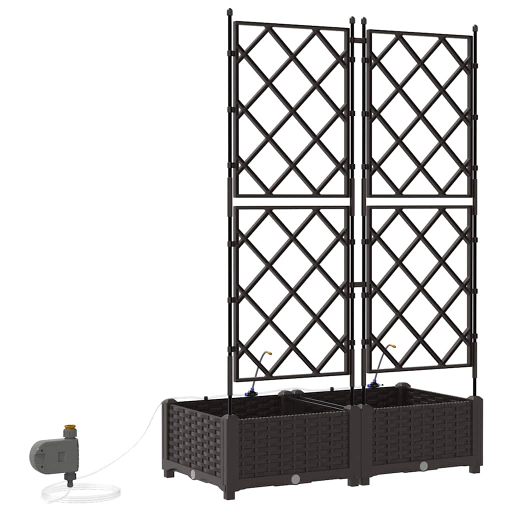 Vaso da giardino 2 pz Marrone 80 x 40 x 126 cm PP