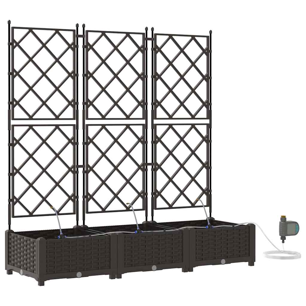 Vaso da giardino 3 pz Marrone 120 x 40 x 126 cm PP