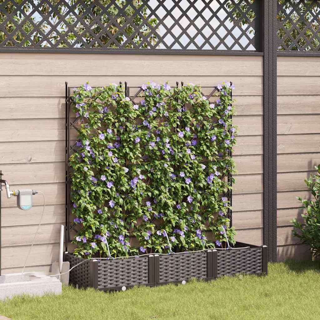 Vaso da giardino 3 pz Marrone 120 x 40 x 126 cm PP