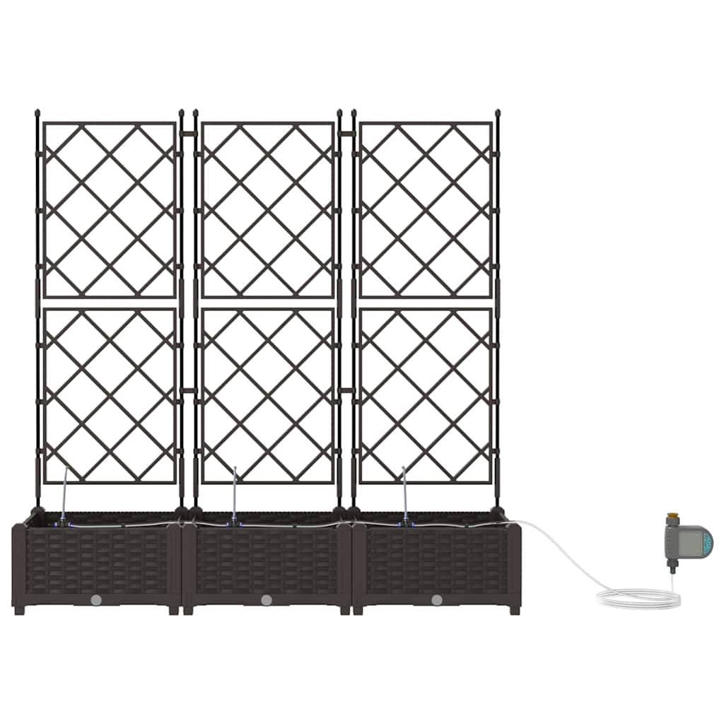 Vaso da giardino 3 pz Marrone 120 x 40 x 126 cm PP
