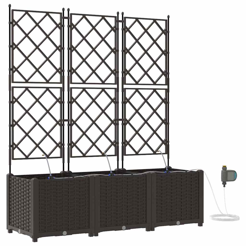 Vaso da giardino 3 pz Marrone 120 x 40 x 142 cm PP