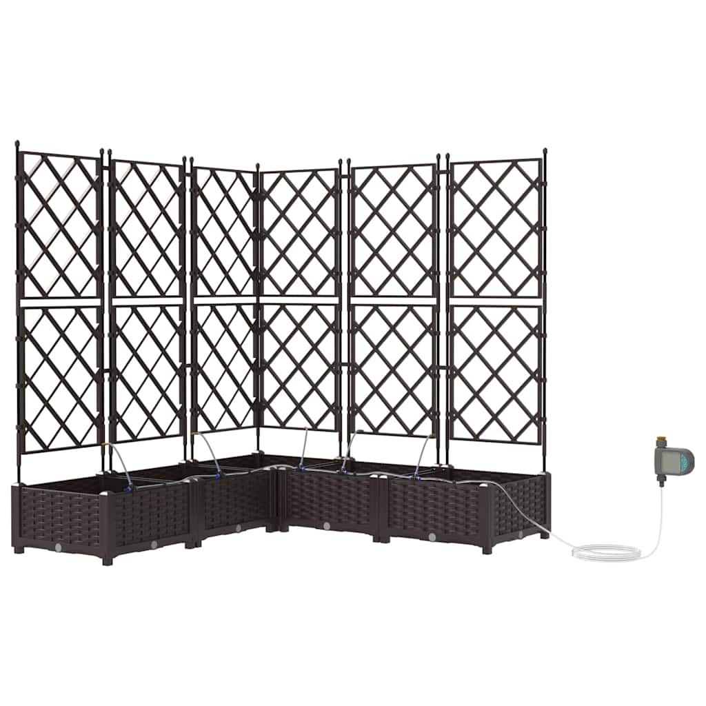 Vaso da giardino 5 pz Marrone 120 x 120 x 126 cm PP