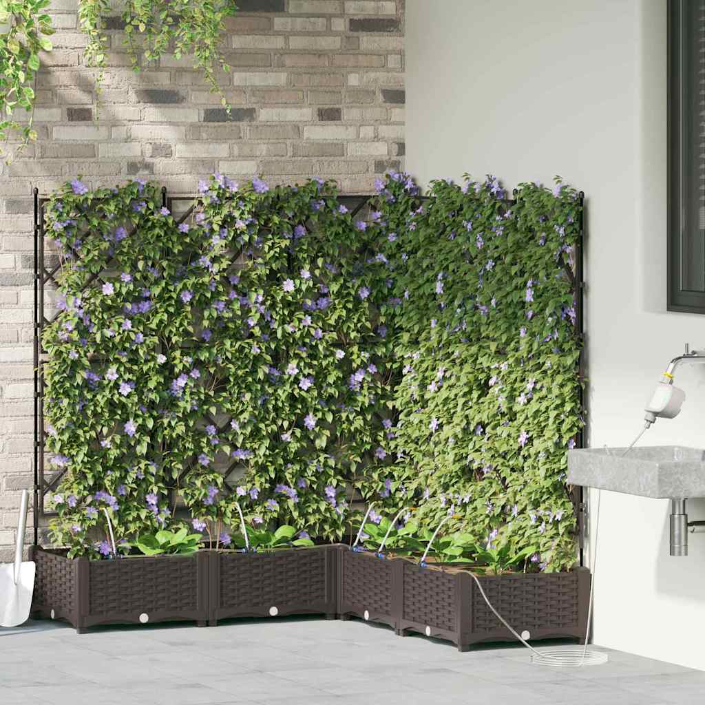 Vaso da giardino 5 pz Marrone 120 x 120 x 126 cm PP