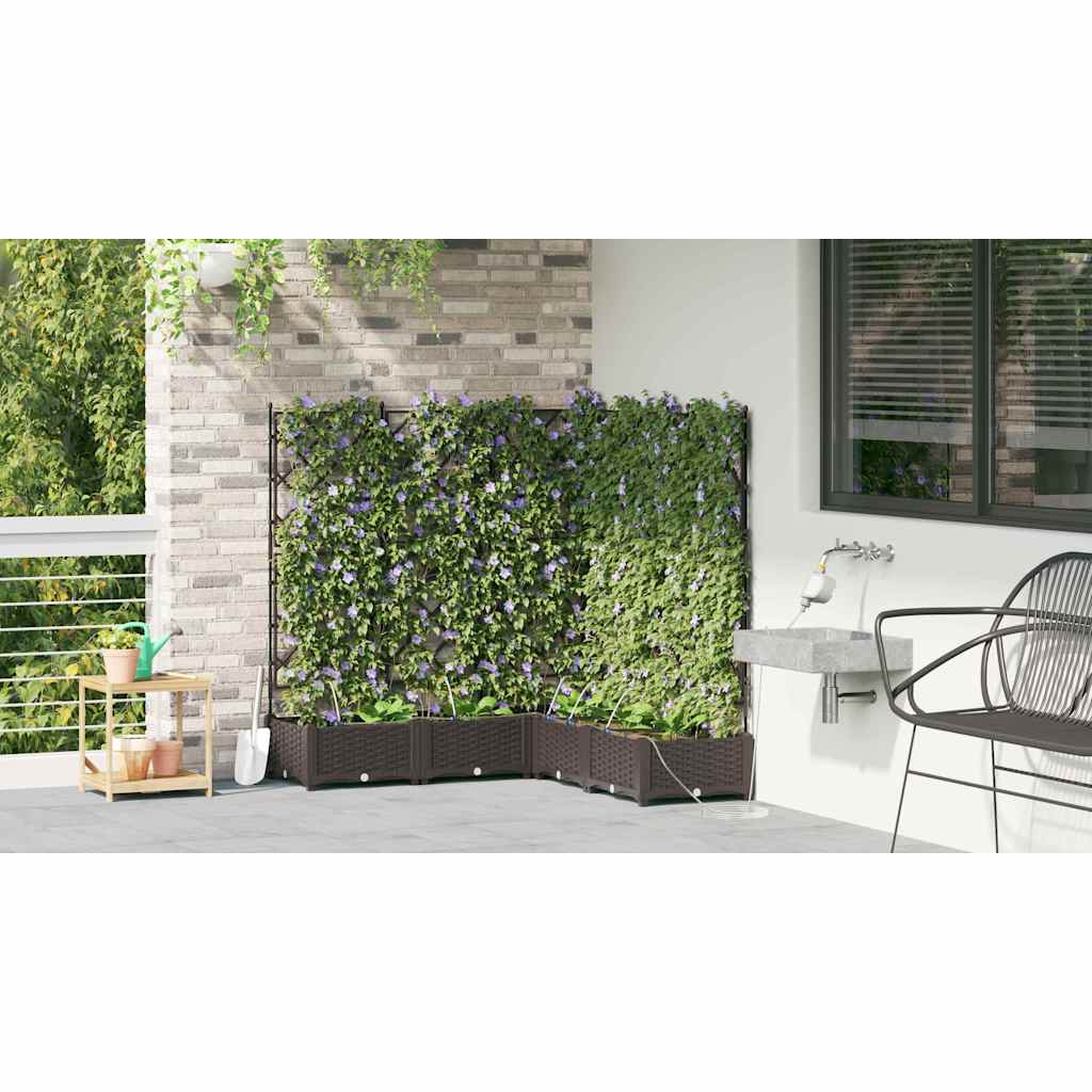 Vaso da giardino 5 pz Marrone 120 x 120 x 126 cm PP