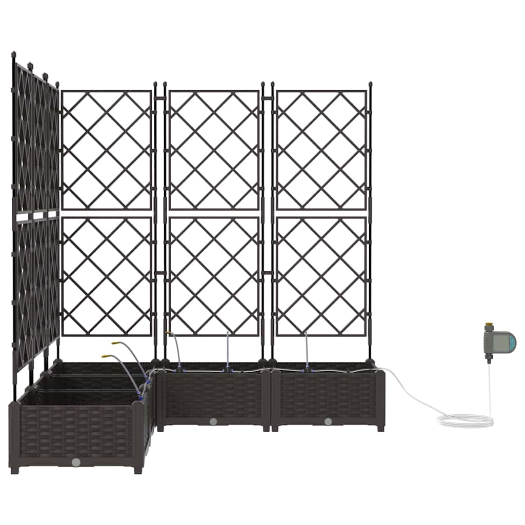 Vaso da giardino 5 pz Marrone 120 x 120 x 126 cm PP